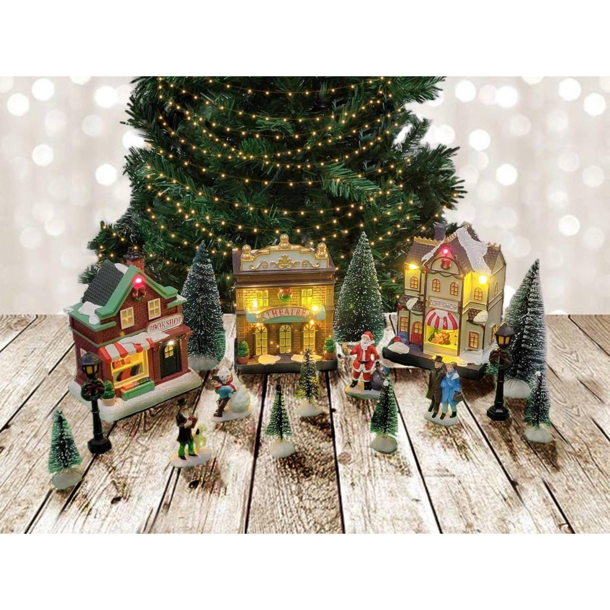 Wizardi Christmas Village Set with LED Lights